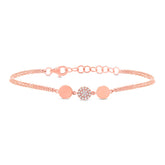 0.05ct 14k Rose Gold Diamond Pave Circle Bracelet